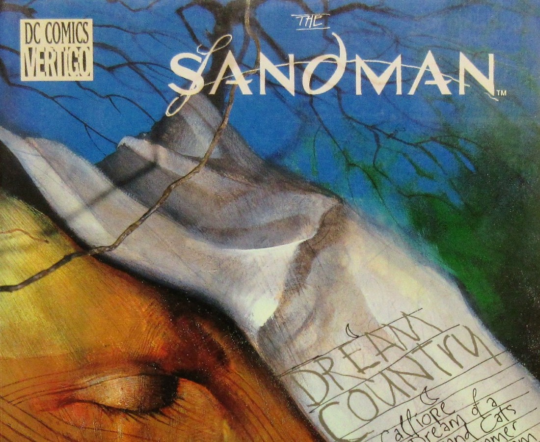 The top portion of the first cover for The Sandman: Dream Country. Art by Dave McKean